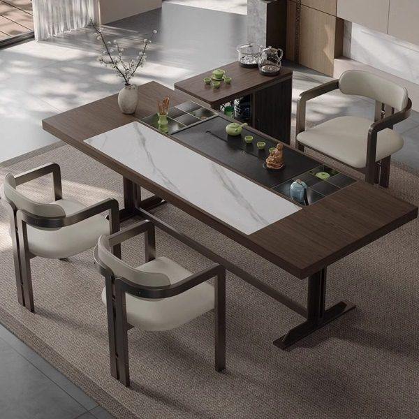 新中式侘寂风级感实木泡茶桌椅组合 意式极简家用客厅茶桌茶台,商业/办公家具,茶台/茶桌,淘宝优惠券,粉丝福利购,淘宝优惠卷