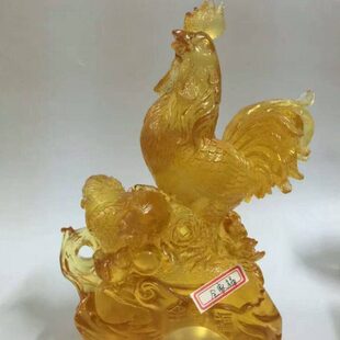 新品 生肖鸡家居摆件送朋友商务礼品 古法琉璃鸡年PT全家福鸡