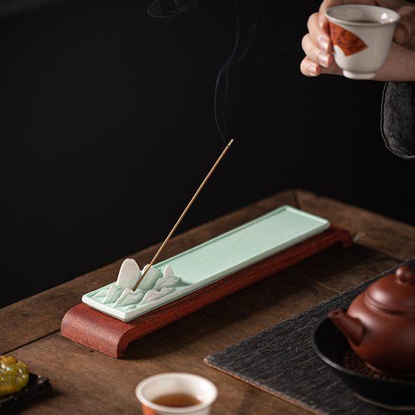 千里江山陶瓷香插家用窑变釉粗陶香座香薰炉线香炉佛具香道摆件,家居饰品,香托/香盘/香座/香插,淘宝优惠券,粉丝福利购,淘宝优惠卷