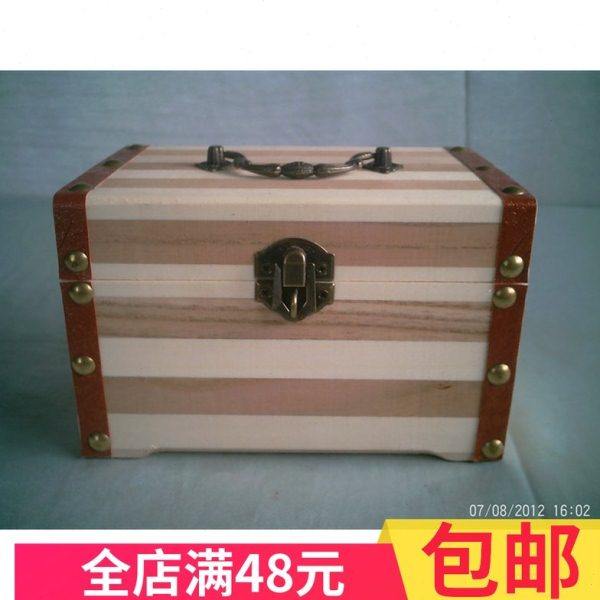 手工木制双层化妆盒 首饰盒 饰品盒 木盒 礼品盒 收纳盒  仿古