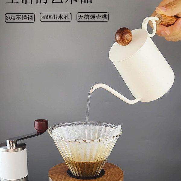 指环手冲咖啡壶挂耳咖啡手冲壶304不锈钢细口壶木柄长嘴壶家用,餐饮具,手冲壶,淘宝优惠券,粉丝福利购,淘宝优惠卷