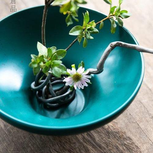 自由花留 插花花器工具 自由变形花插 日式中式花道 茶席花艺专用