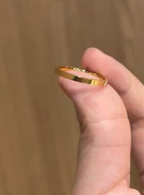 金灿灿显眼包实心戒指！洗手洗澡不掉色自制回馈款经典简约大气潮