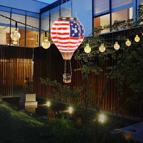独立日Hanging Solar Lanternhuwai灯笼式户外太阳能悬挂灯具装饰