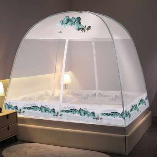 蒙古包蚊帐免安装有底折叠式单双门简约魔术蚊帐mosquito net