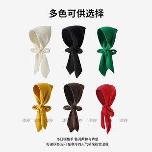 帽子假领子连帽披肩毛线针织围巾秋冬内搭羽绒服装饰保暖护脖护颈