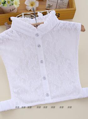 百搭秋冬假领子韩版立领花边假衣领雪纺装饰领蕾丝假领女B195B196