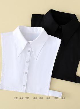 新款白色春秋冬季假领女百搭节约通勤大领衬衫装饰假领子B290