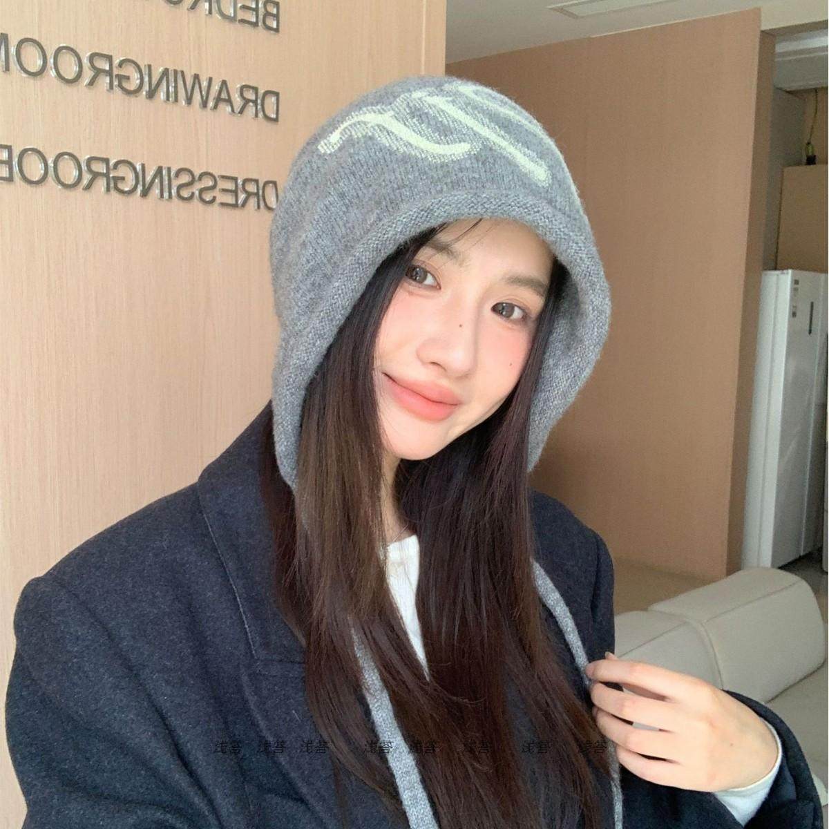 女士提花堆堆帽冬季保暖包头