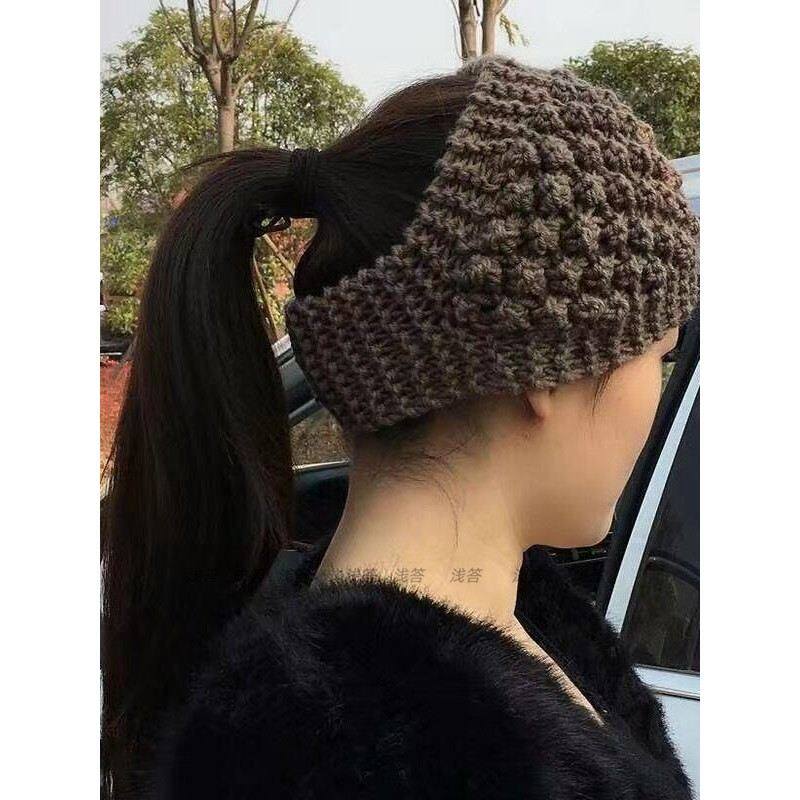护脑门帽子露头顶女冬季2025时尚洋气网红套头马尾帽月子包头漏顶