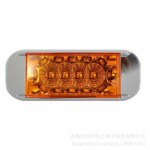 12V24V 16led卡车挡泥板镶嵌车轮前灯车厢边灯电镀警示灯