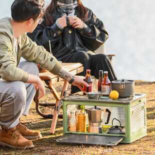 户外透明露营五开门折叠收纳箱车载后备储物箱家居带滑轮整理箱