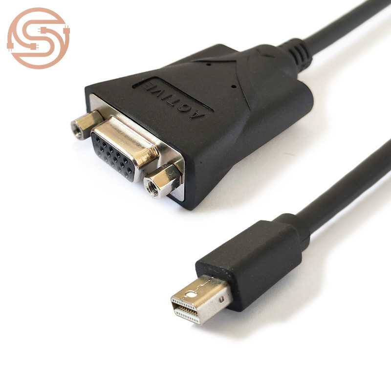 主动式miniDP转vga 转接线mini displayport转vga转换器适用MAC
