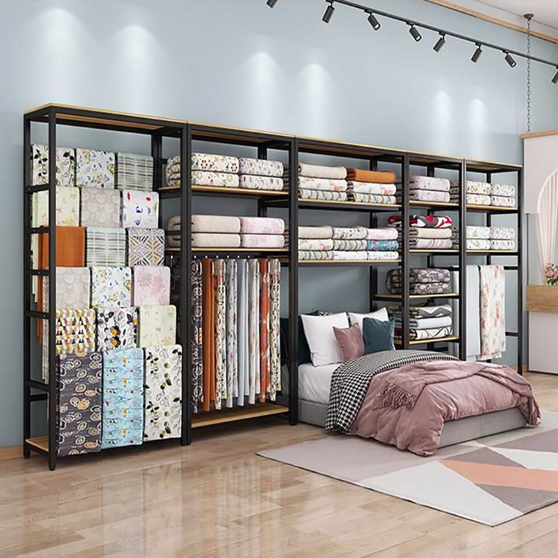货架床上用品四件套被芯被子布料组合床品展示储物架商用货柜