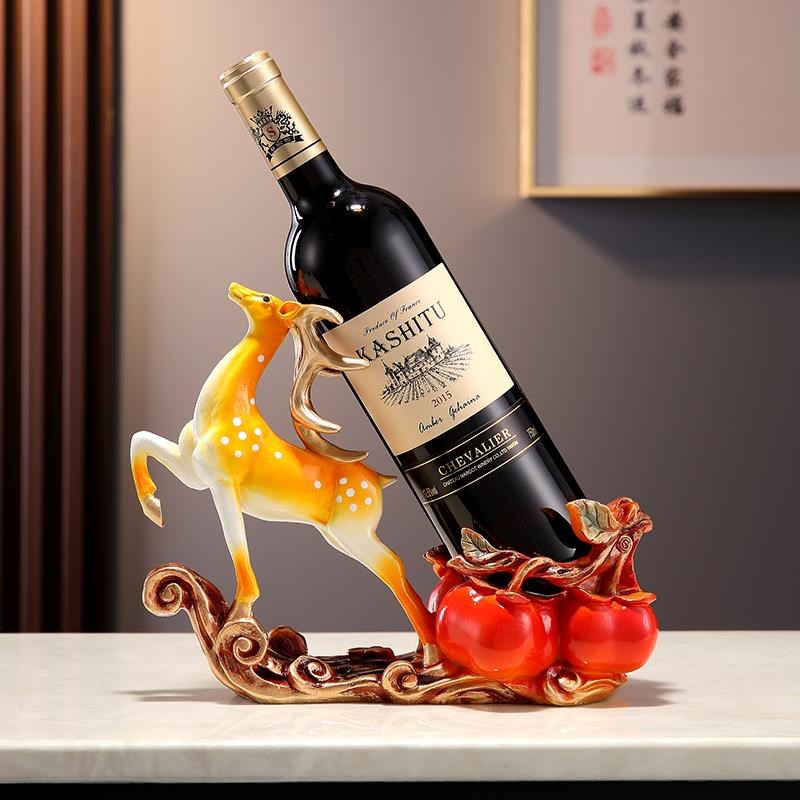 新中式红酒高档麋鹿摆件家居创意I客厅酒架餐边柜酒柜摆件