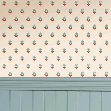 酒店案图英式少女卧室壁布小工装墙纸碎花民宿温馨进口壁纸郁金香