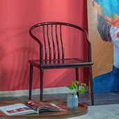 休闲椅原木椅背檀椅简约茶桌梳新中式 实木 血餐椅贡艺名居赞比亚