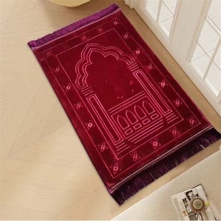 厂家供应拉舍尔印花地毯单人拜垫祈祷垫薄款便Q携少数民族毯子防