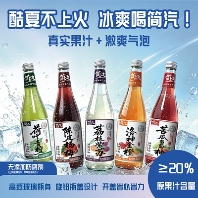 水茫茫简汽中式本草气泡水528ml真果汁添加果汁汽水饮料解腻饮品