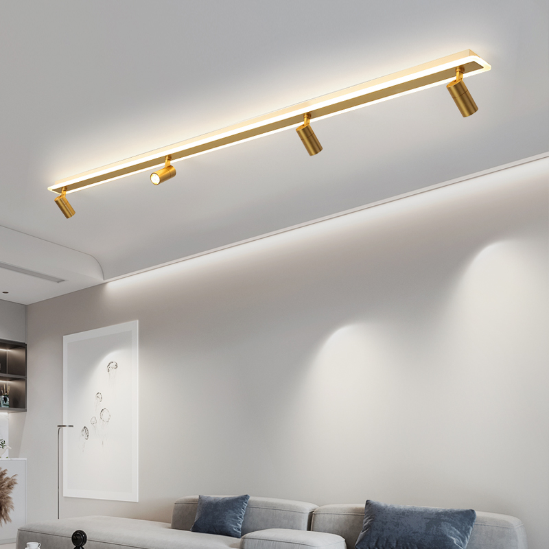 射灯led天花灯家用过道走廊灯条形无主灯客厅照明长条明装轨道灯