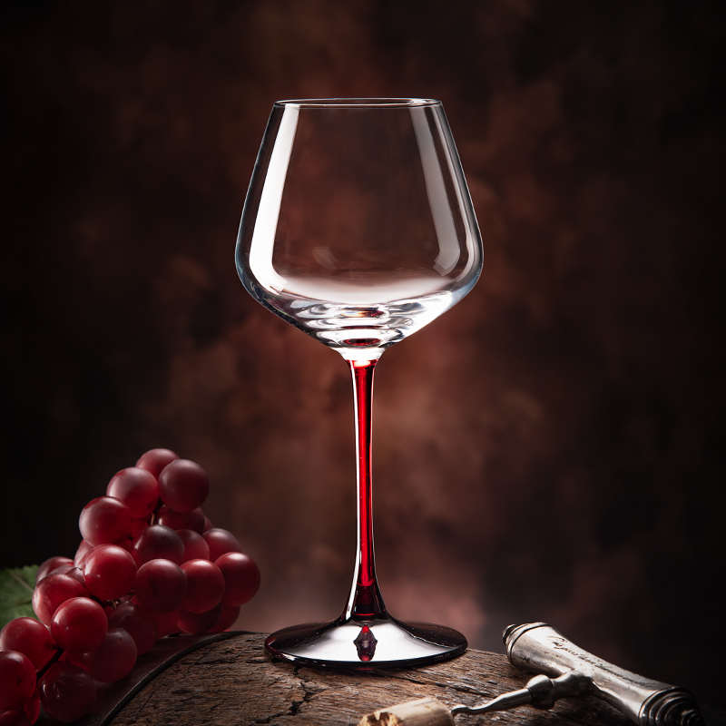 红杆勃艮第红酒杯套装家用水晶黑领结大肚欧式葡萄高脚杯子醒酒器
