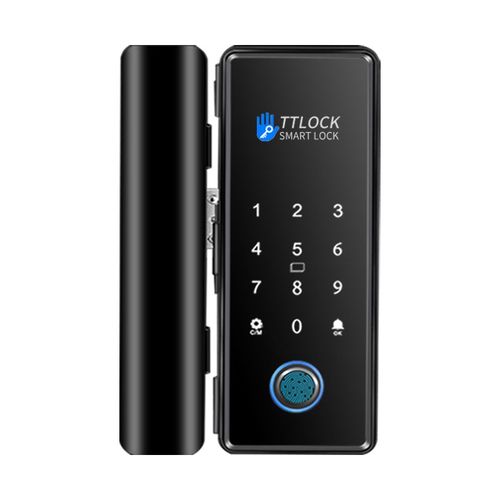 通通锁玻璃门指纹锁自习室远程密码锁民宿有框G2网关美团无人值守