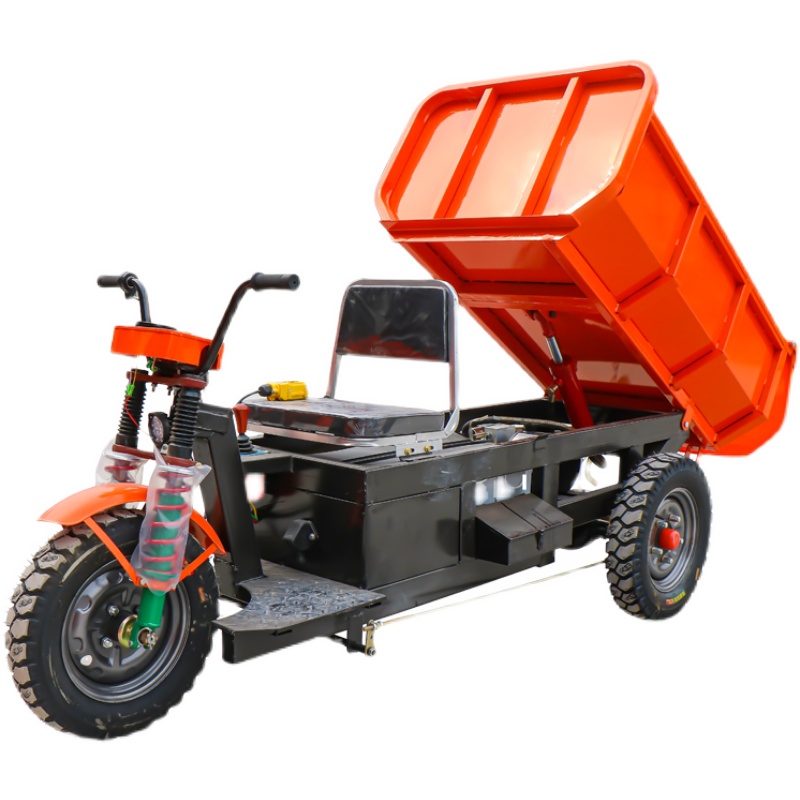 液压自卸工程三轮车翻斗水泥拉砖工地重载运输农用拉货搬运车电动