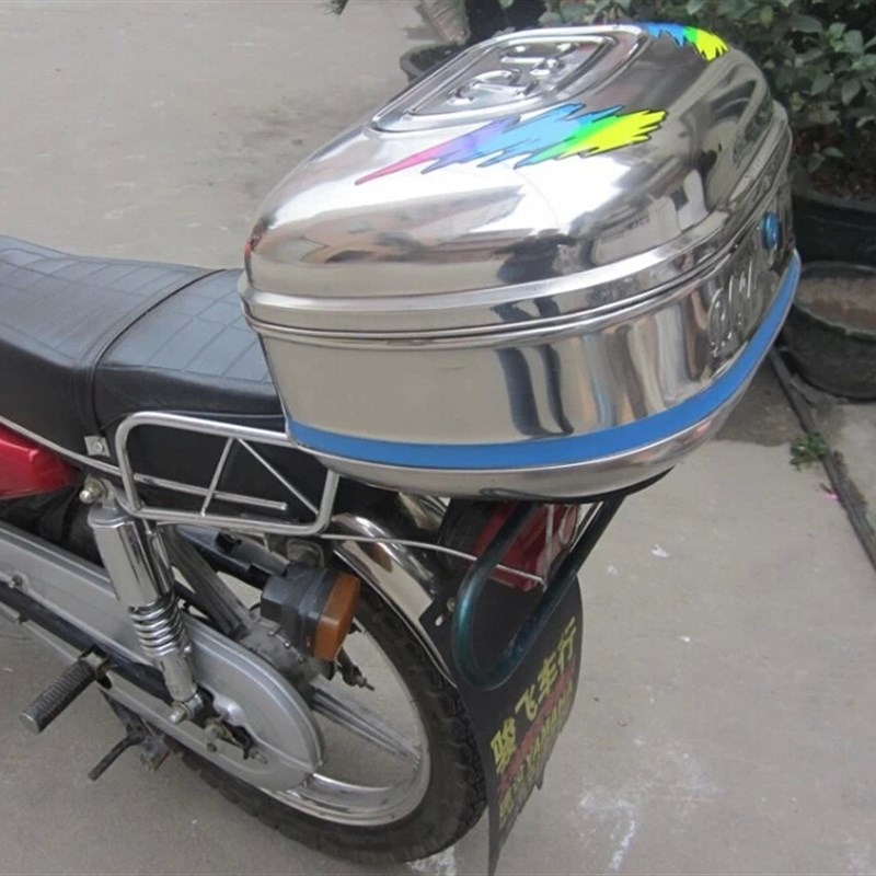 304不锈钢摩托车尾箱 电动车后备箱特大号天剑EN125湾梁车工具箱