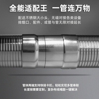 不锈钢波纹伸缩排烟管可弯曲燃气热水器浴霸排气扇火炉锅炉耐高温