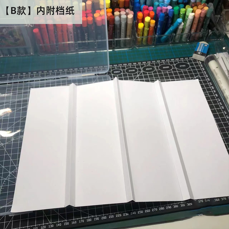 蜡笔油画棒收纳盒摆放透明盒子适用于高尔乐鲁本斯画笔收纳盒收集