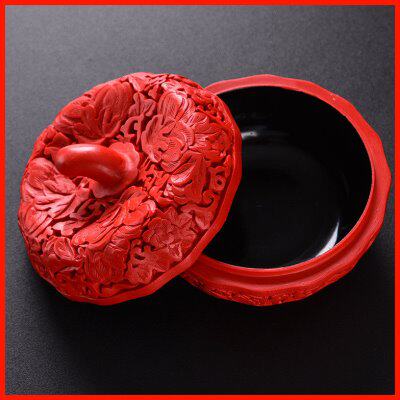 珍品阁漆器剔红雕漆首饰盒小收纳盒特色礼物送女友送闺蜜老外礼品 - 实物图