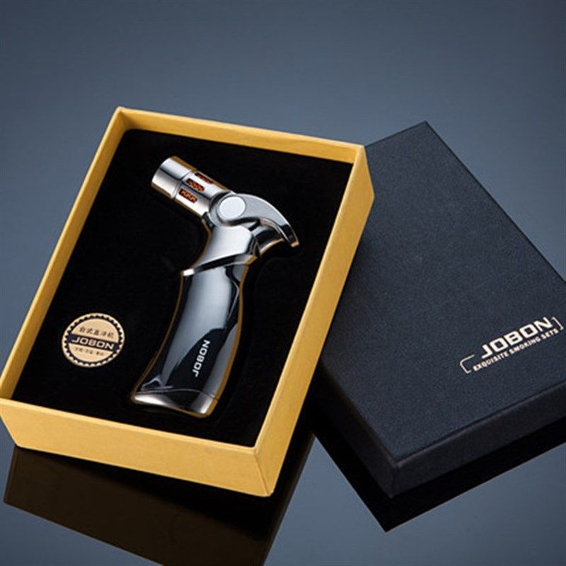 中邦充气防风打火机创意金属雪茄打火机个性点烟器喷火枪四直冲火