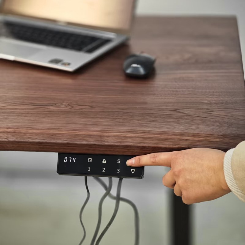 北美黑胡桃木电动升降桌可调节实木学生书桌只能电竞桌工作台定制