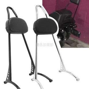 硬靠背 恨年0架 改装 汉4X48靠背083XL120适用黑色天高哈雷8乘客后