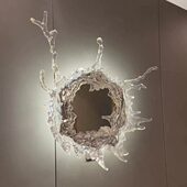 瑞艺术酒店客厅壁灯氛围灯铂子之水花玄关装 饰梳妆镜别墅灯晶水镜