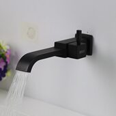 家用加长出墙式 拖把池水龙头黑色嘴入方形水单冷中长墙上墙4分铜