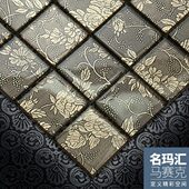 玻璃马赛克法式 复古古风名玛汇中墙砖小花砖瓷砖玄关餐厅卫生间