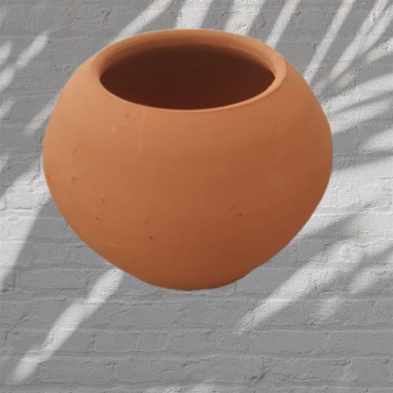 纯手工红陶土罐聚宝盆家用招y财钵形乔迁新居玄关客厅摆件陶罐无