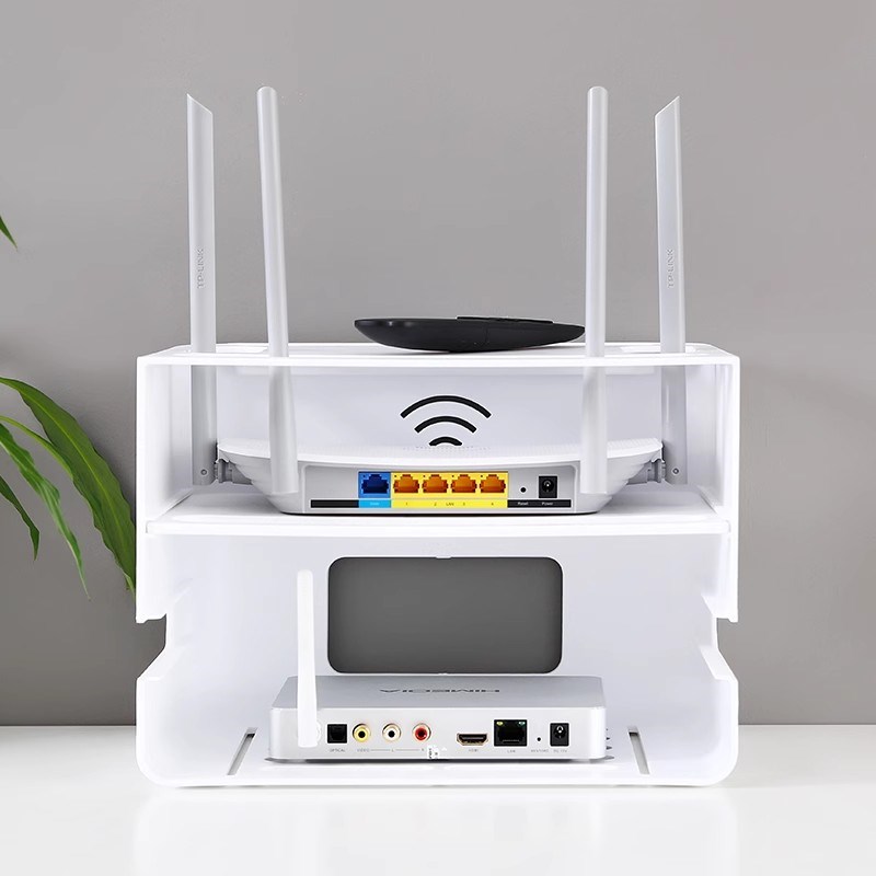 wifi无线路由器置物架电源电视插座插排遮挡插线板光猫收纳盒