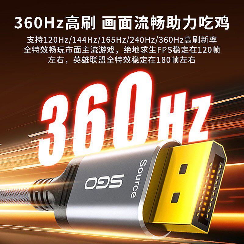 斯格dp2.1光纤线16K电竞显示器dp延长线360Hz电脑连接线8K兼容4K