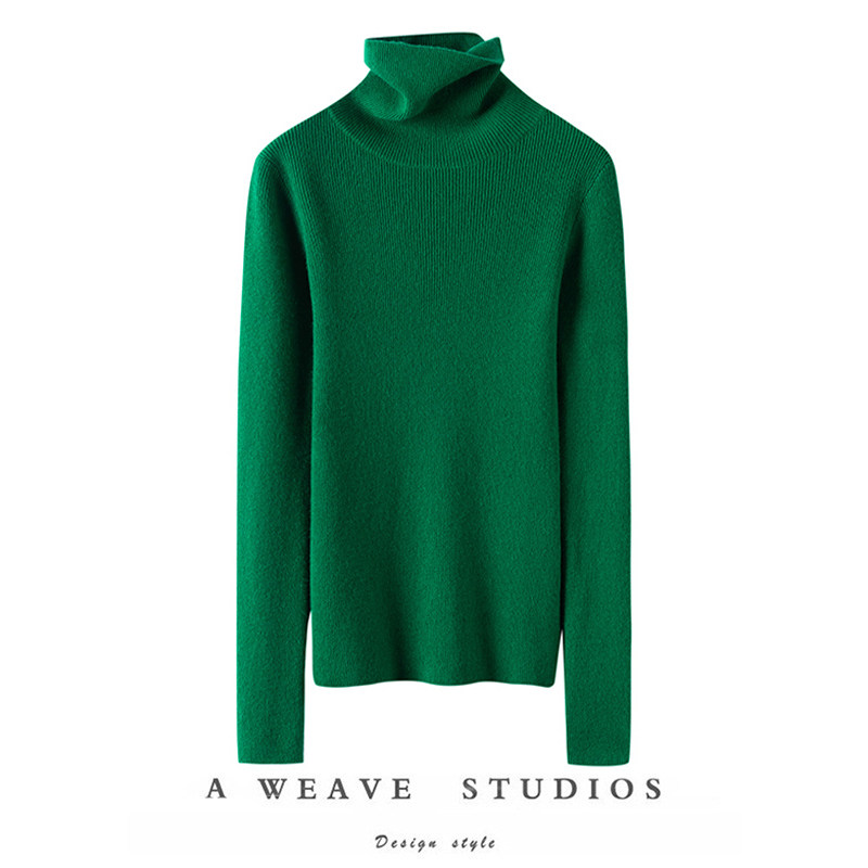 这件真的贼好看~高领羊绒衫女套头修身纯羊绒毛衣针织打底衫秋冬