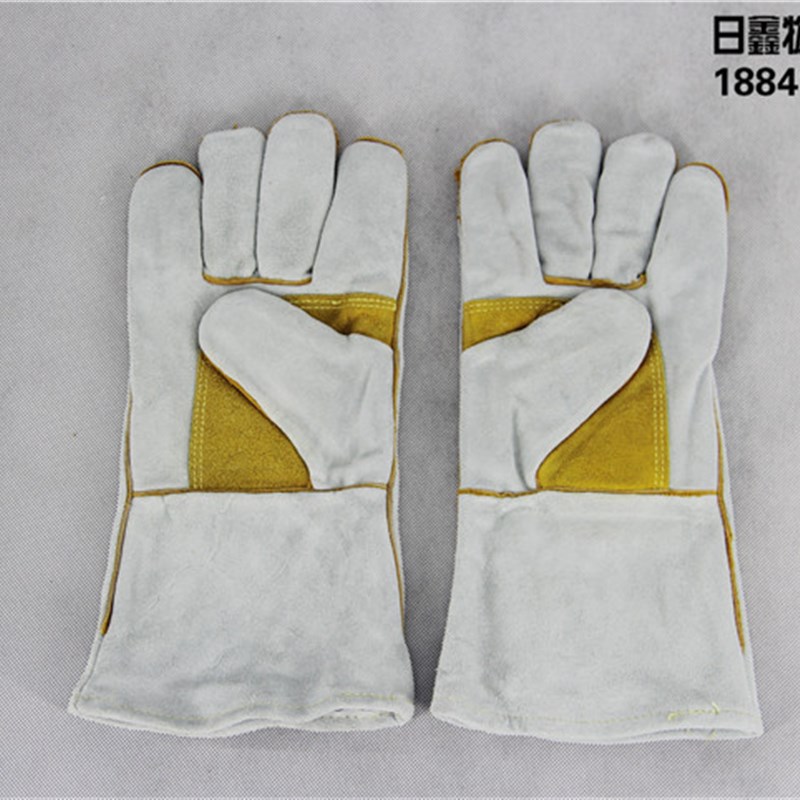 牛皮焊接手套防热手套电焊手套防火星隔热防火线长皮手套12副包邮
