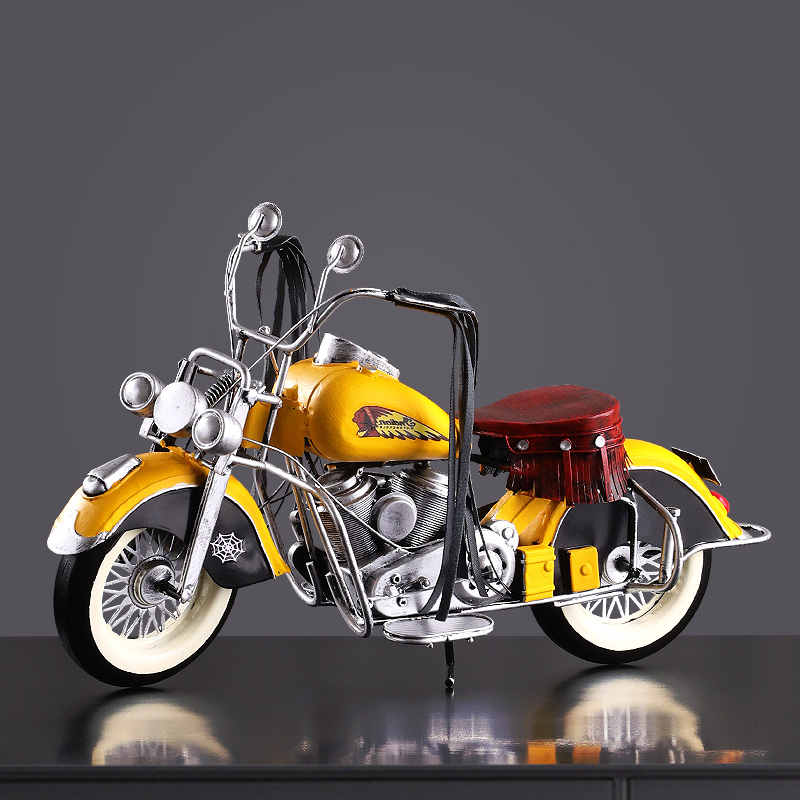 复古怀旧哈雷摩托车客厅电视柜酒柜仿真铁艺车模型家居装饰品摆件