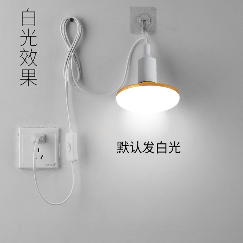 简易插电灯超亮led灯泡插头带线开关插座E27灯座悬挂式家用节能灯