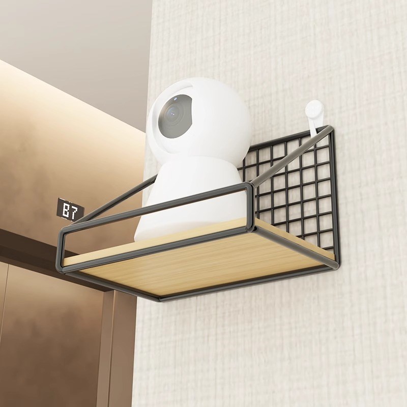 摄像头家用室外墙上室内置物架支架免打孔监控机架路由器收纳架子