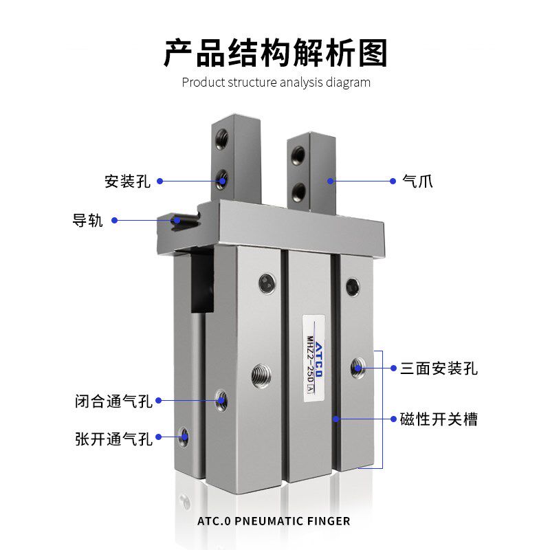 高频气动手指气缸MHZL2/MHZ2-6D/10D 16D 20D 25D 32D 40D/D2/D3