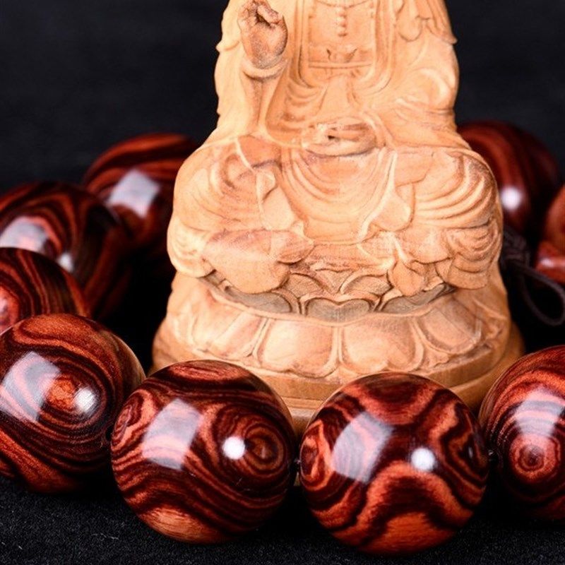 正宗海南黄花梨手串2.0男鬼脸对眼佛珠海黄老料手炼女款饰品文玩