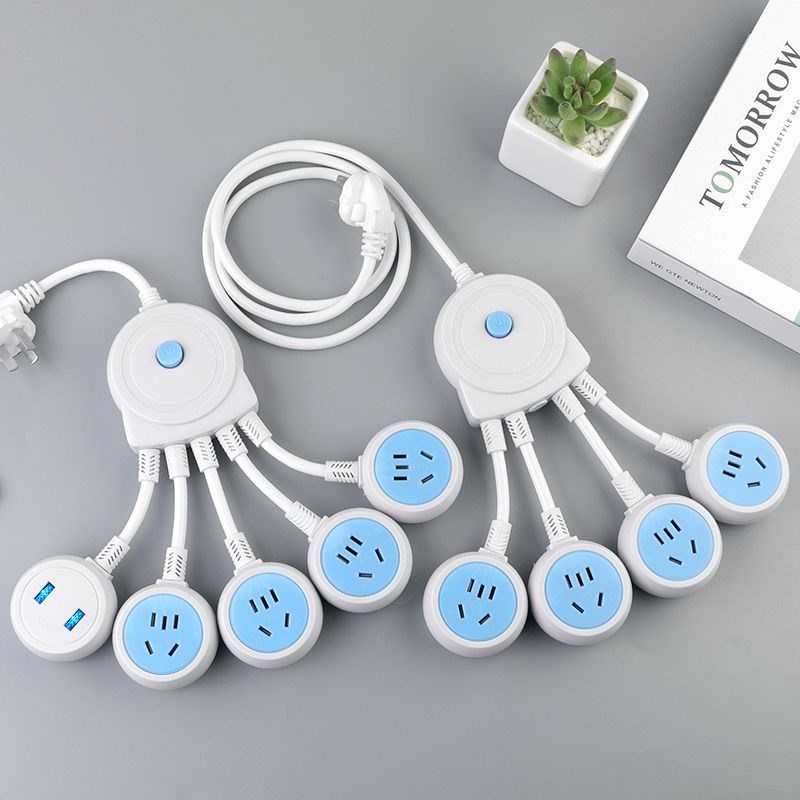 八爪鱼插座一分五USB电源延长线插座转换器迷你小插板宿舍电插排