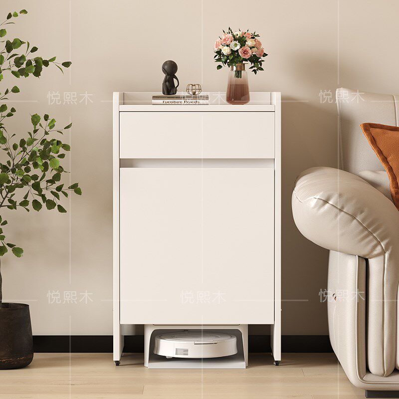 实木扫地机置物柜云鲸科沃斯石头小米扫地机架子伴侣鱼缸架边几架