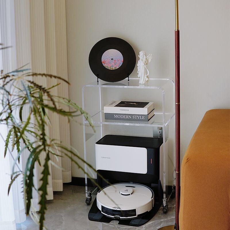 扫地机器人置物架科沃斯云鲸网红小推车亚克力边几高级艺术感角几